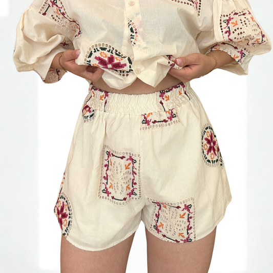 Shorts Resort Mussola Ricamo | 10437