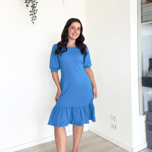 Abito Mono in Cotone Superior Blu | 10497