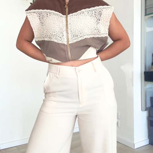 Pantalone Palazzo Old Money Latte | 10521