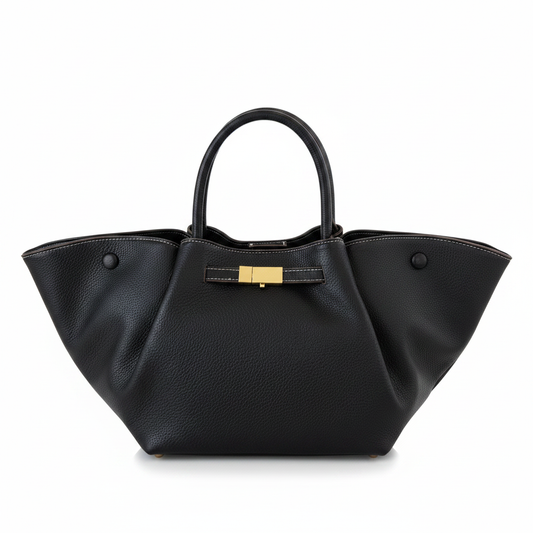Tote bag nera gold sfondo bianco