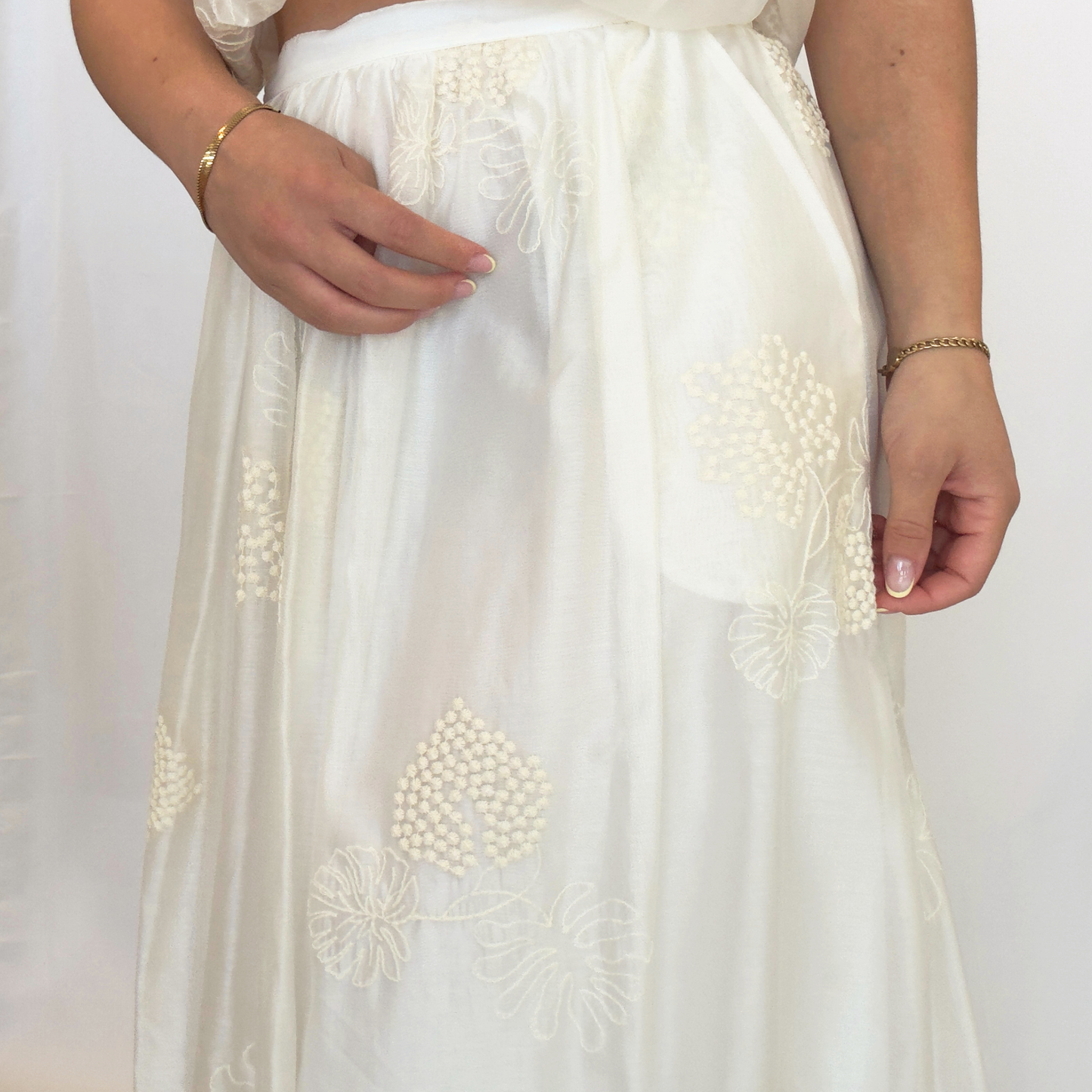Gonna Nude Blossom Bianca/Marrone | 10480