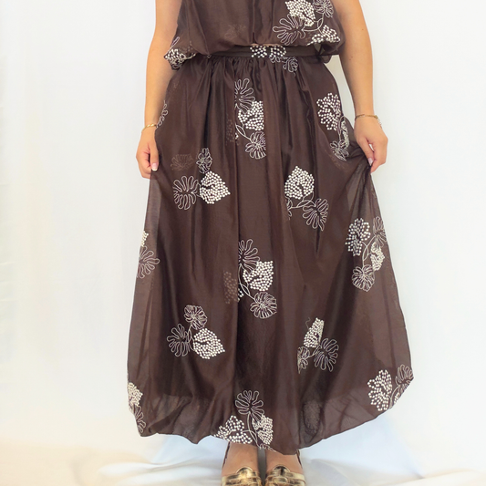 Gonna Nude Blossom Bianca/Marrone | 10480