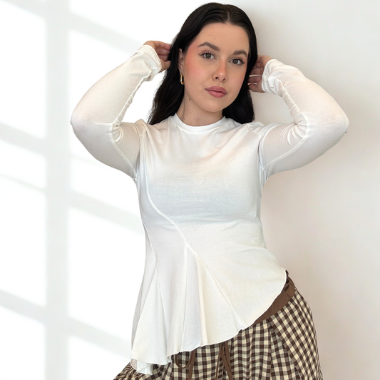 Maglietta Soft Svasata Panna/Rosa | 10368