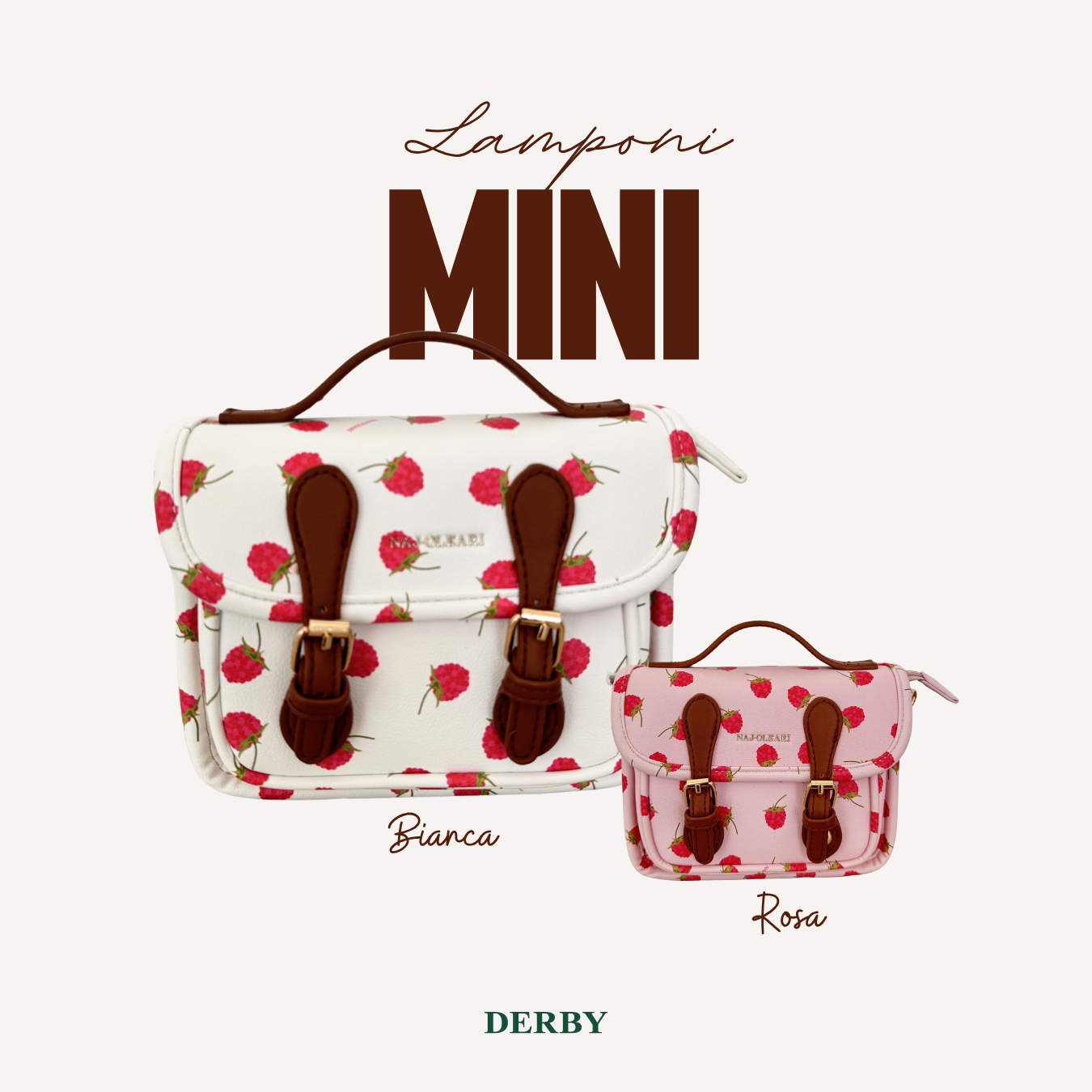 Borsetta Mini Size con Lamponi Bianco/Rosa | 10490