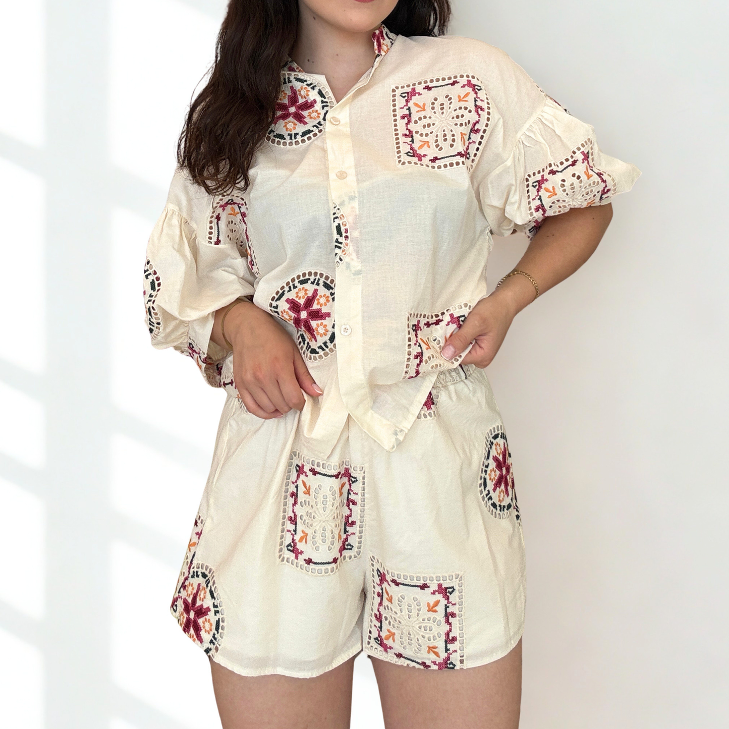 Shorts Resort Mussola Ricamo | 10437