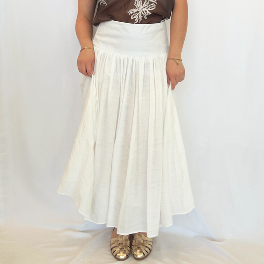 Gonna Precious Ricamata Bianca/Marrone | 10482
