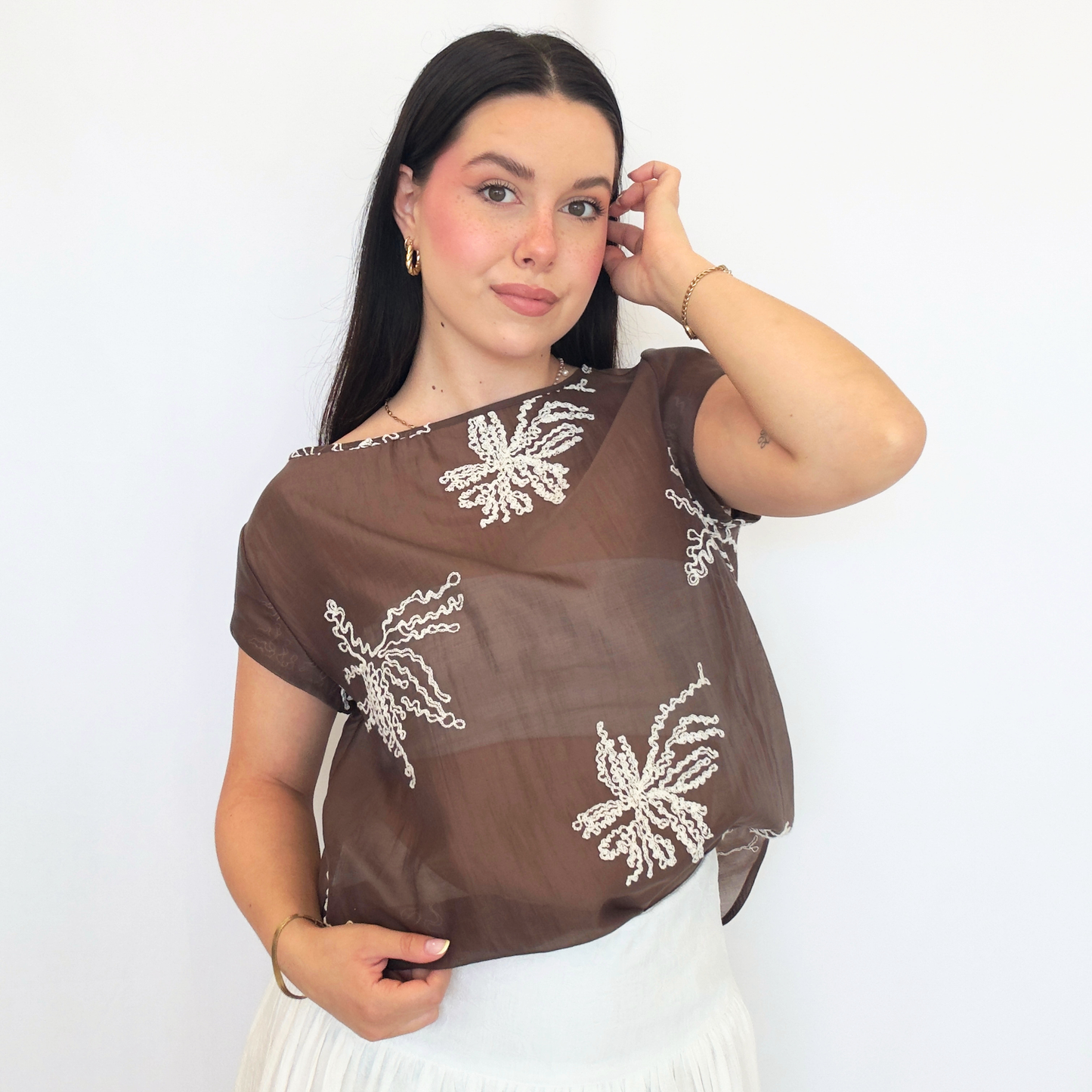 Maglia Intreccio Marrone | 10485