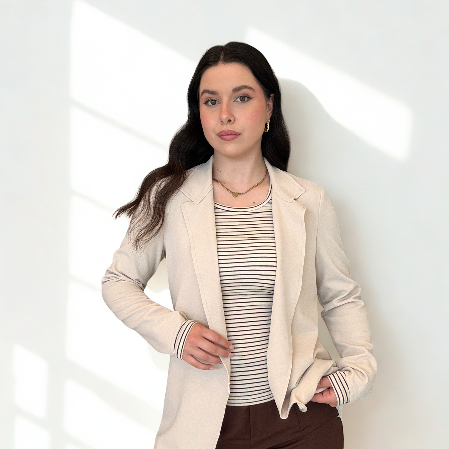 Giacca Taglio Vivo Beige/Blu/Rosa | 10386