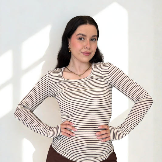 Maglietta a Righe Sottili Cashmere Touch | 10358