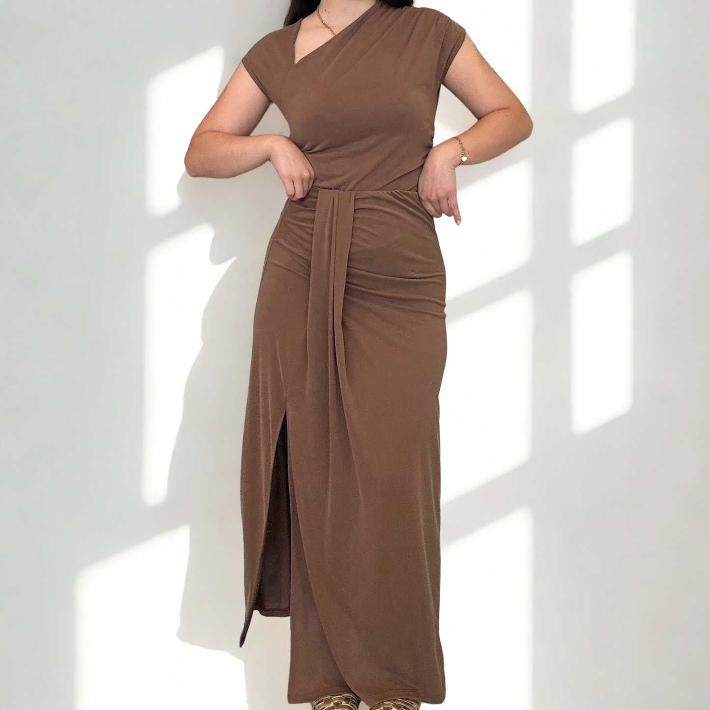 Gonna Lunga Drappeggio Brown | 10401