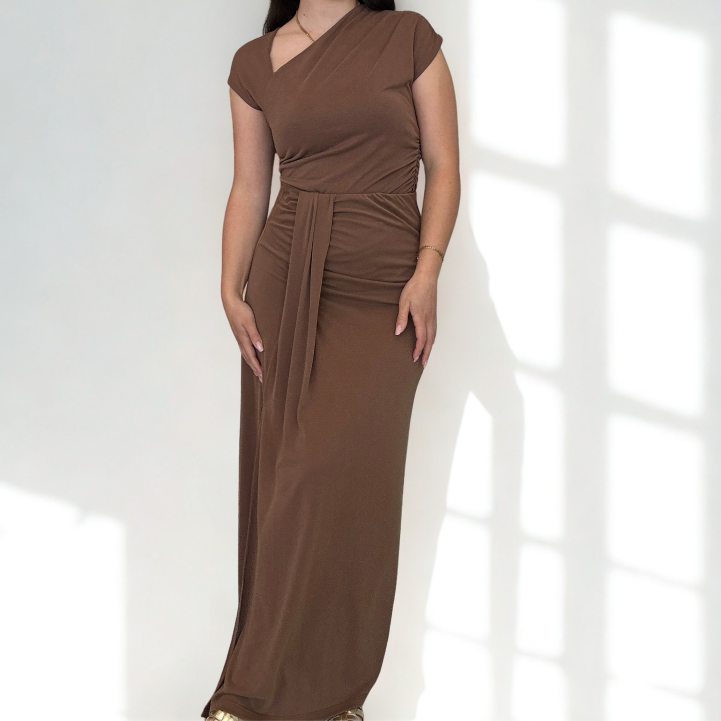 Gonna Lunga Drappeggio Brown | 10401