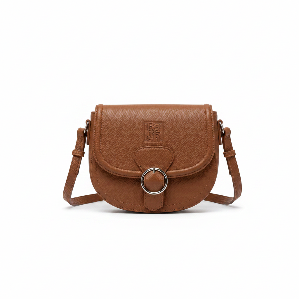 Borsa cuoio saddle bag sfondo bianco