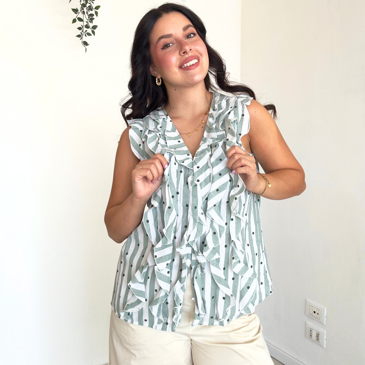 Top Crespo a Righe e Pois | 10539