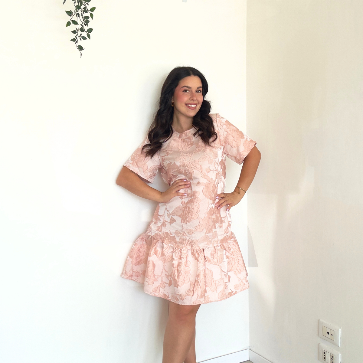 Abitino Damasco con Trama Rosa | 10531