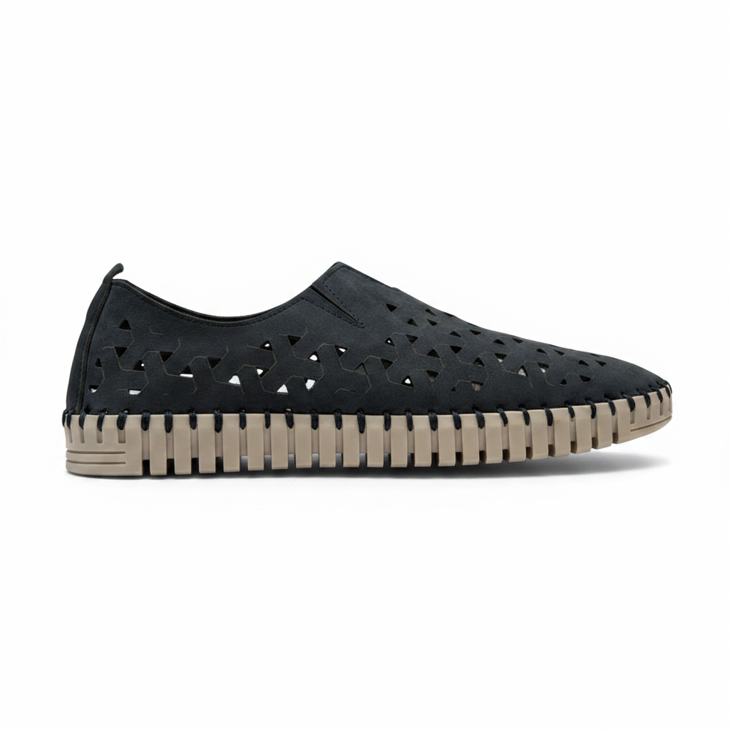 Slip-on blu navy singolo sfondo bianco