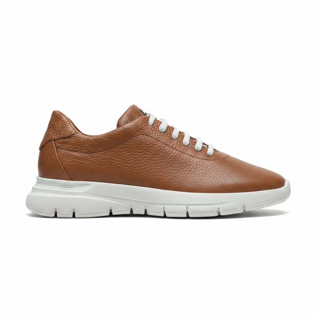 Sneaker cuoio singola sfondo bianco