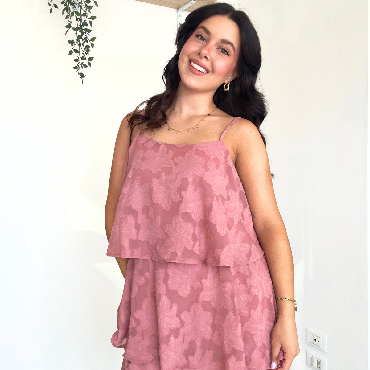 Abitino Voile Rosa a Balze | 10525