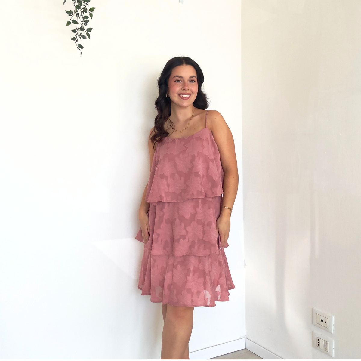 Abitino Voile Rosa a Balze | 10525